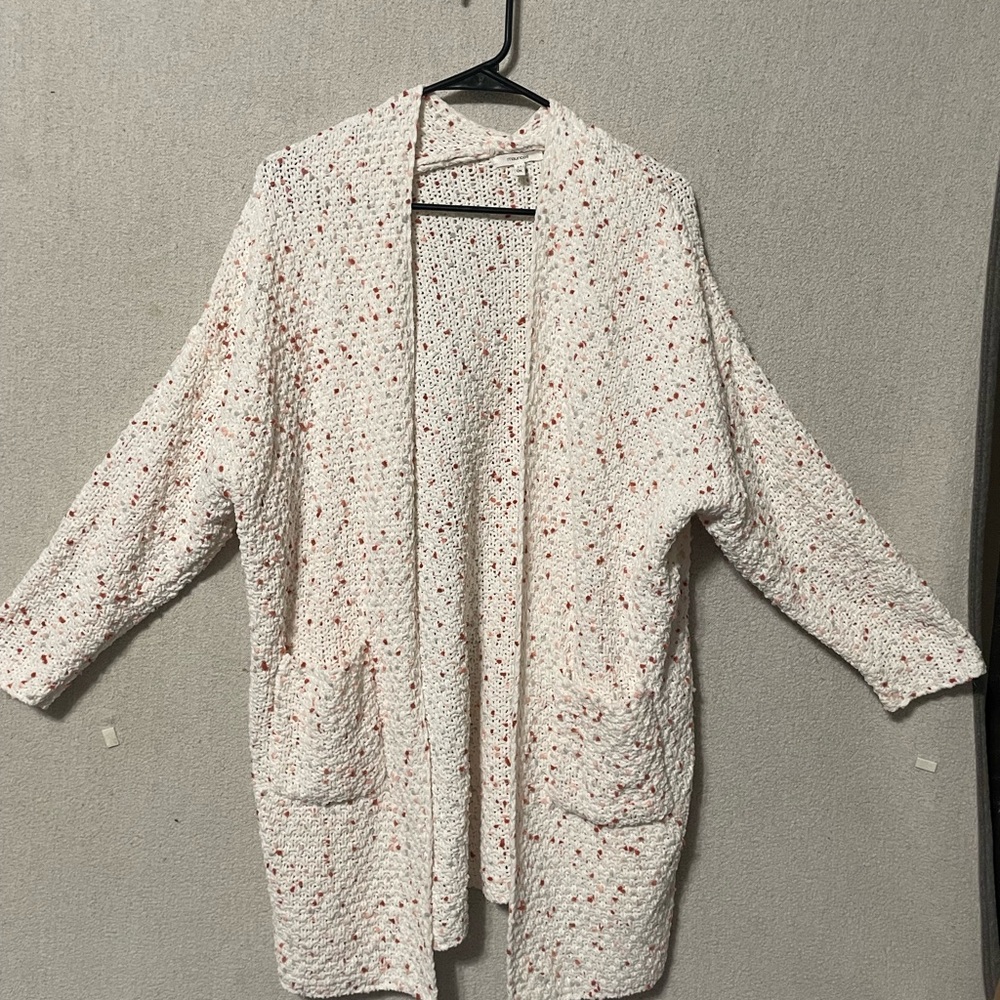 Maurices White and Red Speckled Knit Cardigan - Picture 3 of 3